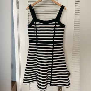 Inc. Black and White Ponte Fit-and-flare dress size large